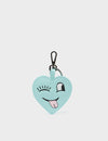 Hearty Smile Charm - Eggshell Blue Leather Keychain