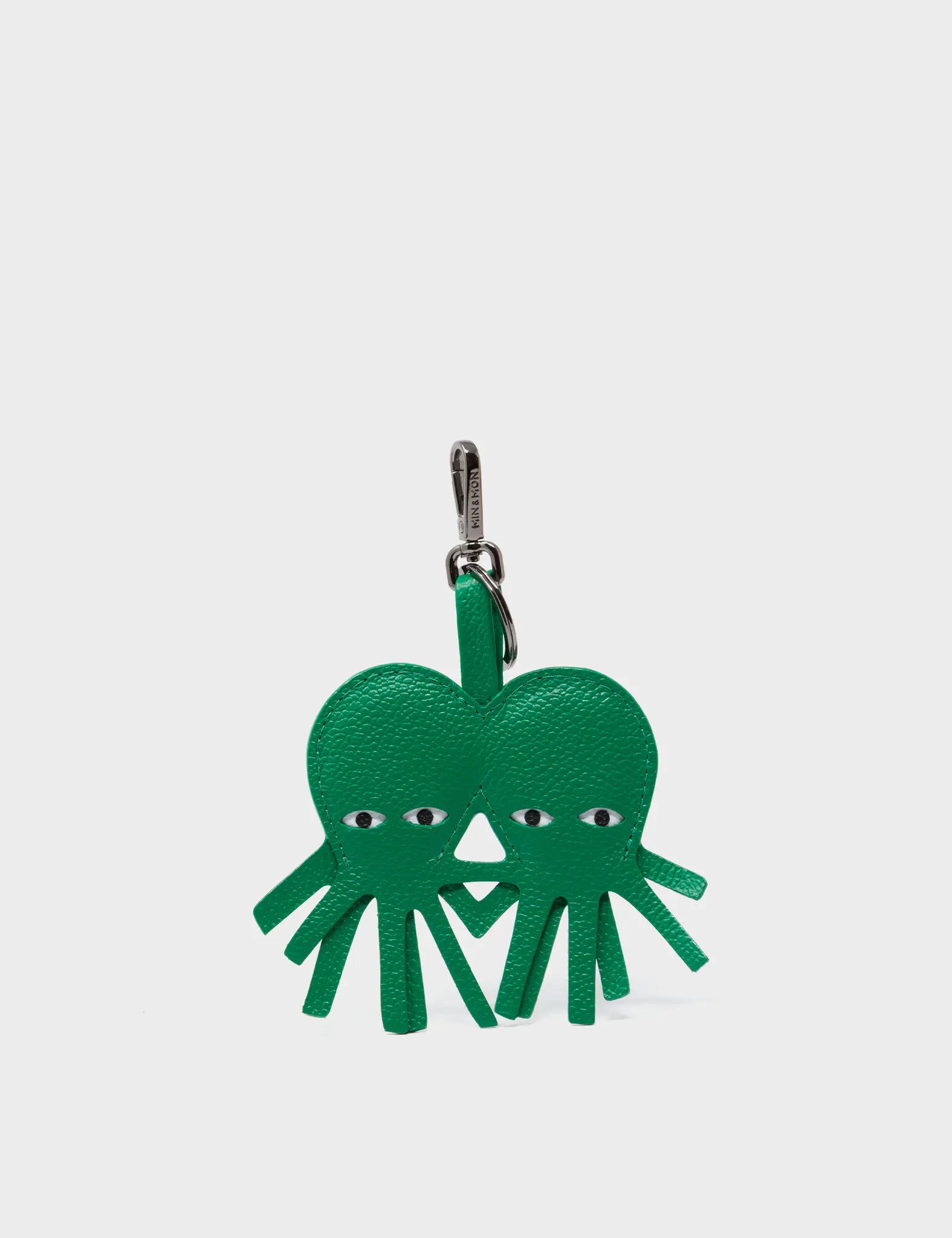 Octotwins Charm - Ireland Green Leather Keychain - front