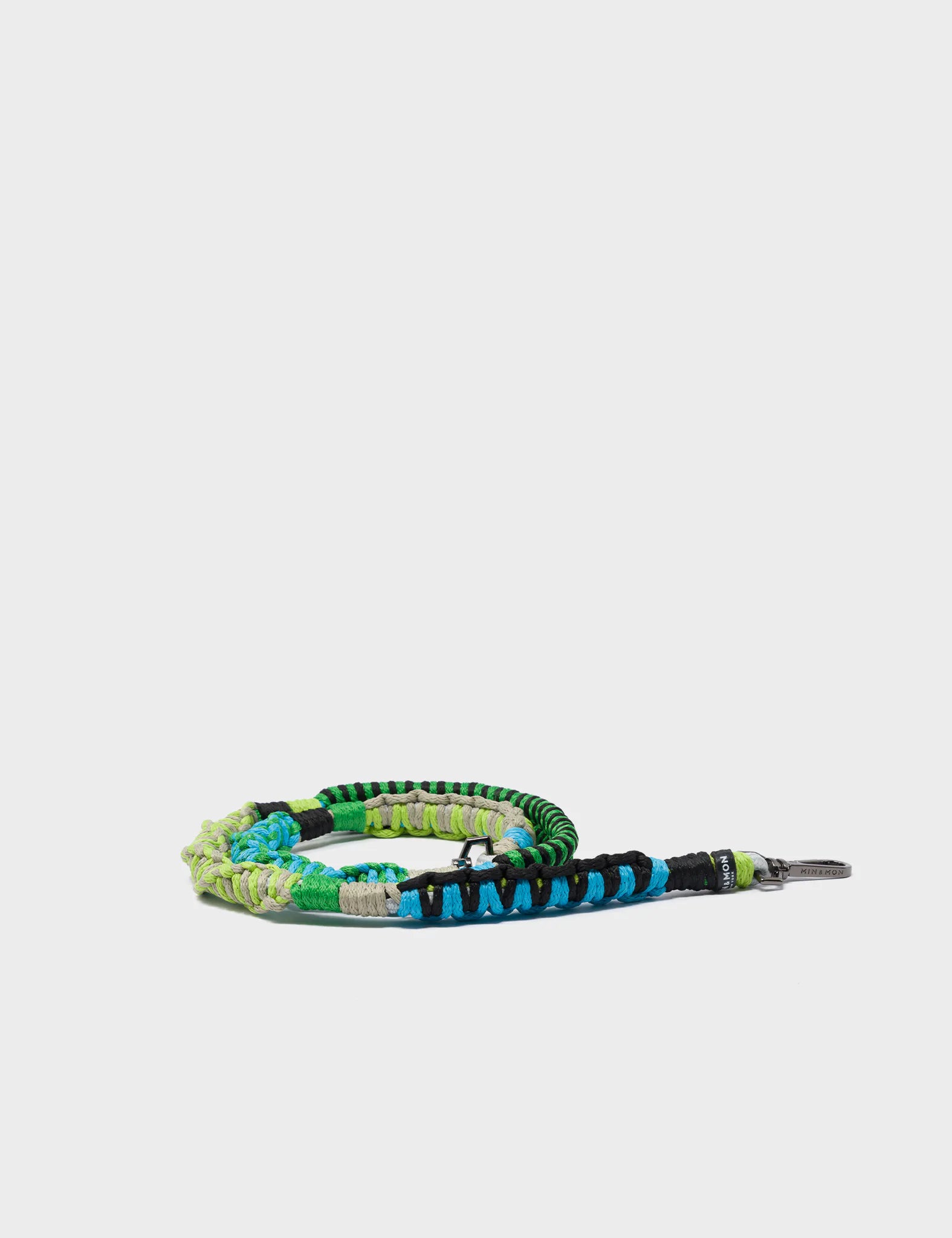 Detachable Shoulder Strap - Green and Blue Handwoven Paracord - Product View