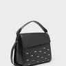Anastasio Medium Crossbody Handbag Black Leather - All Over Eyes Embroidery - Main View