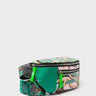 Harold Fanny Pack Deep Green Leather - Tangle Tales Print - Main