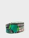 Harold Fanny Pack Deep Green Leather - Tangle Tales Print - Main