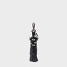 Oliver The Ox Charm - Black Leather Keychain - Front View