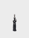 Oliver The Ox Charm - Black Leather Keychain