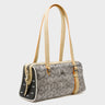 Esther Cream Satchel Mini Bag - All Over Eyes Embroidery and Cubes Print - Main View