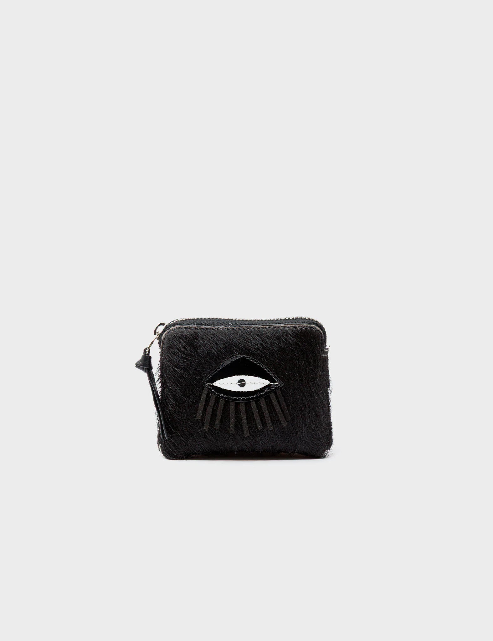 Fidencio Black Coin Pouch - Classic Eye Applique - Front