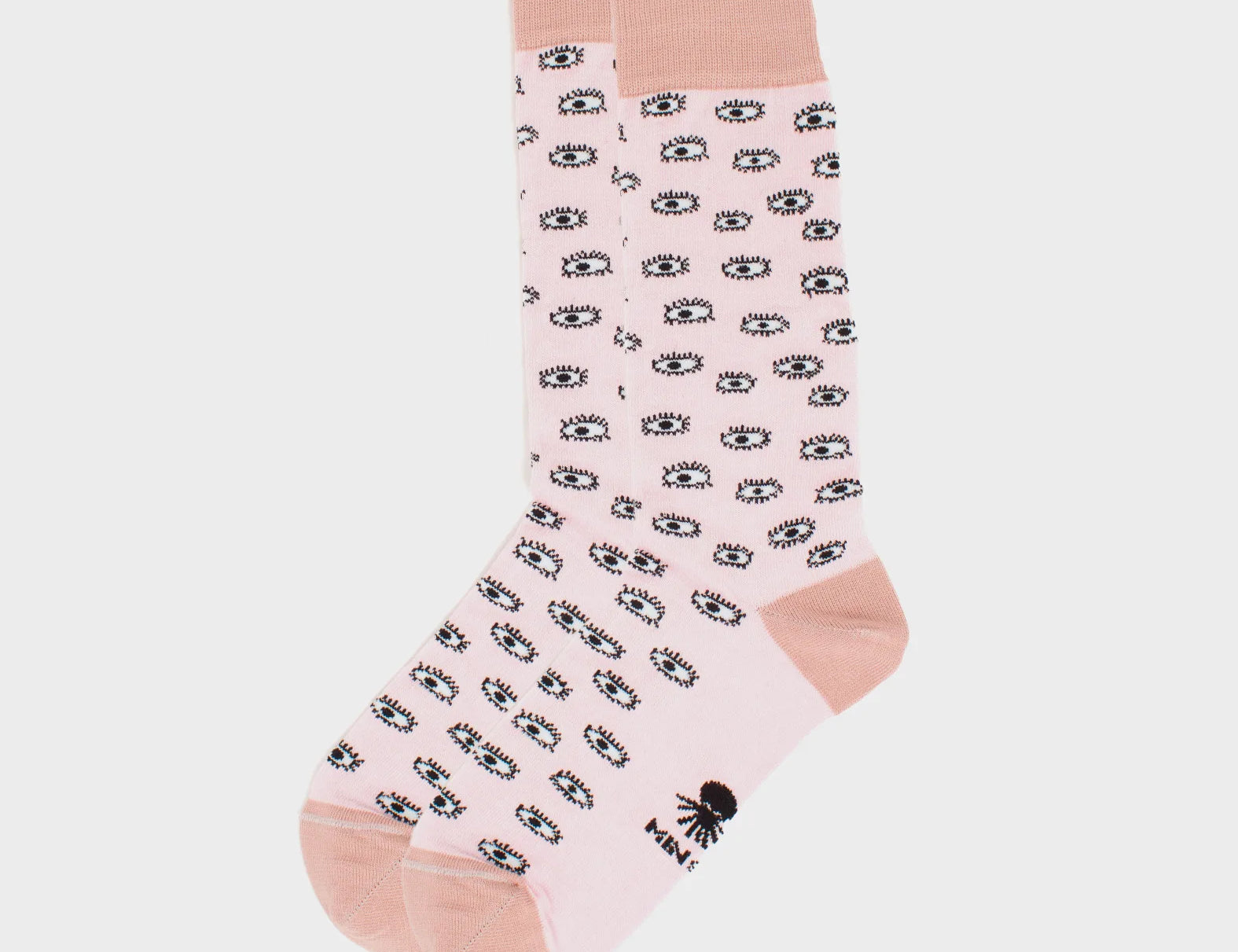 Pink and White Socks - All Over Eyes - Side view