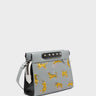 Vali Crossbody Small Gray Leather Bag - Tiger Rumble Embroidery - Main