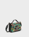 Amantis Black Leather Crossbody Mini Handbag - Tangle Tales Design - Main View