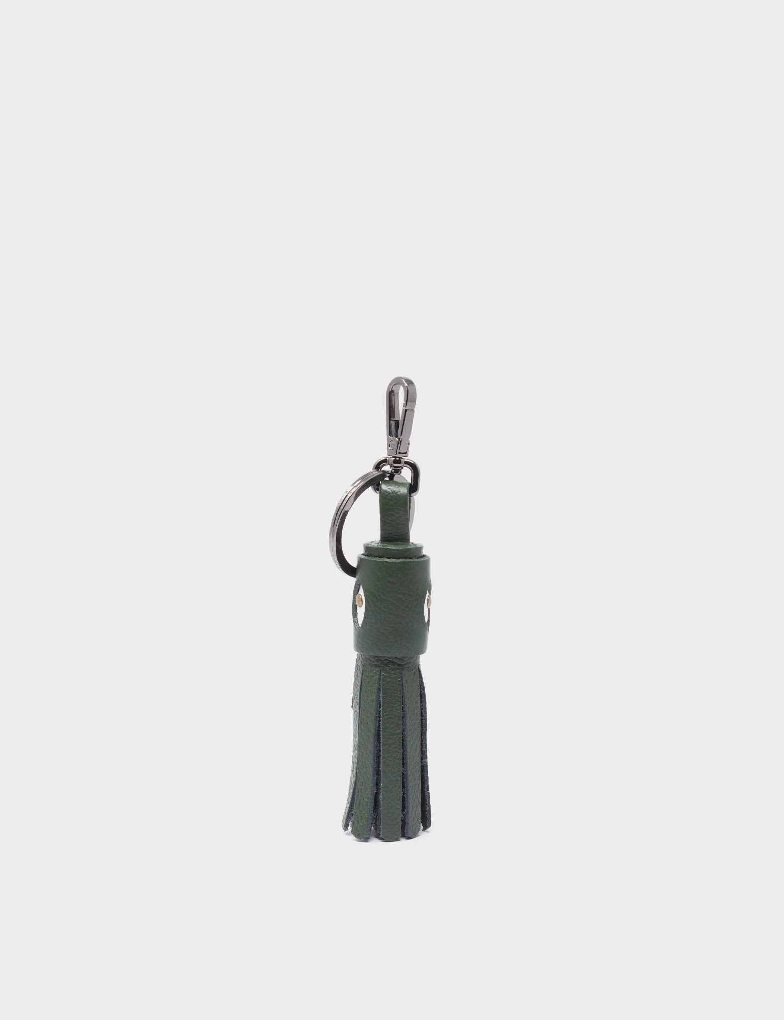 Callie Marie Hue Charm - Green Leather Keychain - Front View