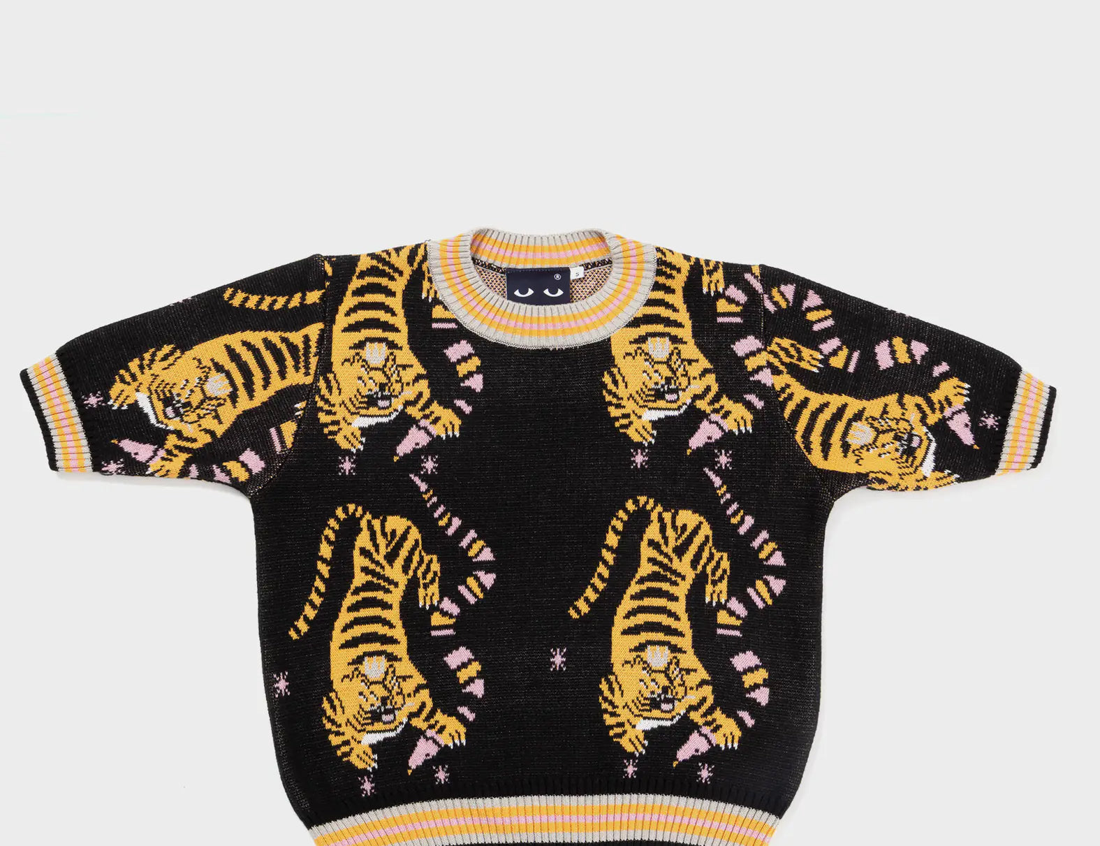 Black Cotton Short-Sleeved Sweater - Creatures of the Future - Front