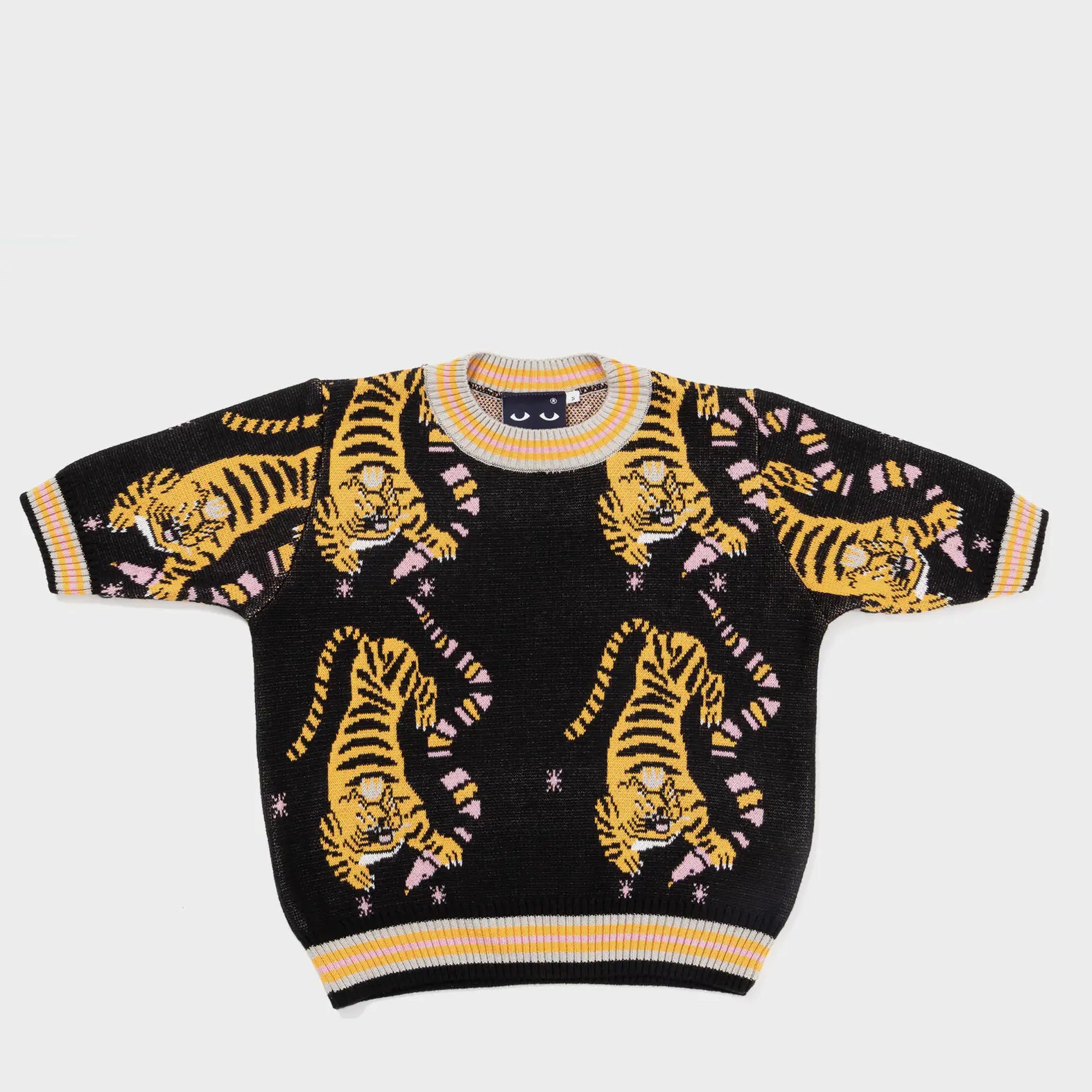 Black Cotton Short-Sleeved Sweater - Creatures of the Future - Front