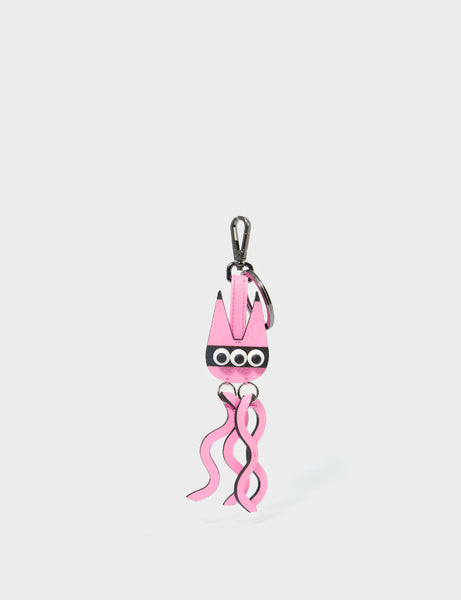 Cosmic Cat Charm - Bubblegum Pink Leather Keychain – Min & Mon