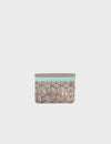 Filium Cream and Eggshell Blue Leather Cardholder - Cubes Print