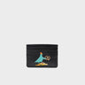 Filium Black Leather Cardholder - Pigeonista Embroidery - Front