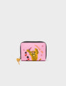 Frodo Taffy Pink Leather Zip Around Wallet - Creatures of the Future Embroidery - Front