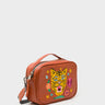Verto Baked City Brown Leather Crossbody Bag - Happy Tiger Embroidery - Main view