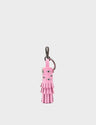 Oliver The Ox Charm - Bubblegum Pink Leather Keychain - Front