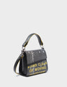 Anastasio Micro Crossbody Handbag Black Leather - Subway Platform Print - Main View