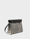 Vali Small Crossbody Moonwalk Gray Leather Bag - Cubes Print