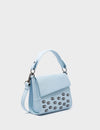 Anastasio Micro Crossbody Handbag Light Blue Leather - All Over Eyes Embroidery