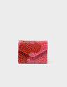 Fiona Poppy Red Leather Wallet - Retro Tiger Embroidery - Front