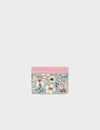Filium Cameo Blue And Blush Pink Leather Cardholder - Floral Print