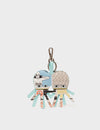 Octotwins Charm - Aquatic Blue Leather Keychain Kind Type Design