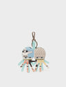 Octotwins Charm - Acuatic Blue Leather Keychain Kind Type Design - Front