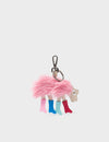 Wolf In Heels Charm - Pink Faux Fur and Multicolored Boots Keychain