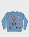 Light Blue Cotton Sweater - Doodles