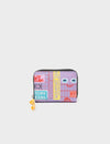 Frodo Lavender Leather Zip Around Wallet - Subway Stories Print