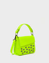 Anastasio Micro Crossbody Handbag Neon Lime Leather - All Over Eyes Embroidery - Main View