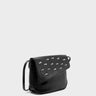 Bruno Mini Crossbody Black Leather Bag - All Over Eyes Embroidery - Main View