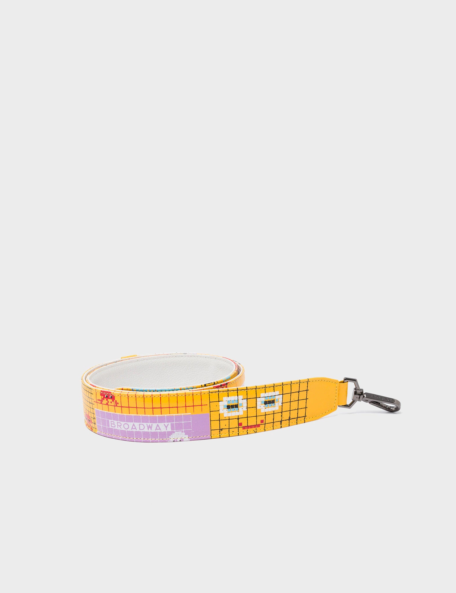 Detachable Yellow Leather Shoulder Strap - Subway Stories Design - Product View