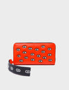 Francis Fiesta Red Leather Wallet - All Over Eyes Embroidery