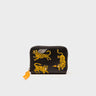 Frodo Black Leather Zip Around Wallet - Tigers Embroidery - Front
