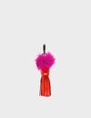 Callie Marie Mayne - Fiesta Red Leather and Fuchsia Faux Fur