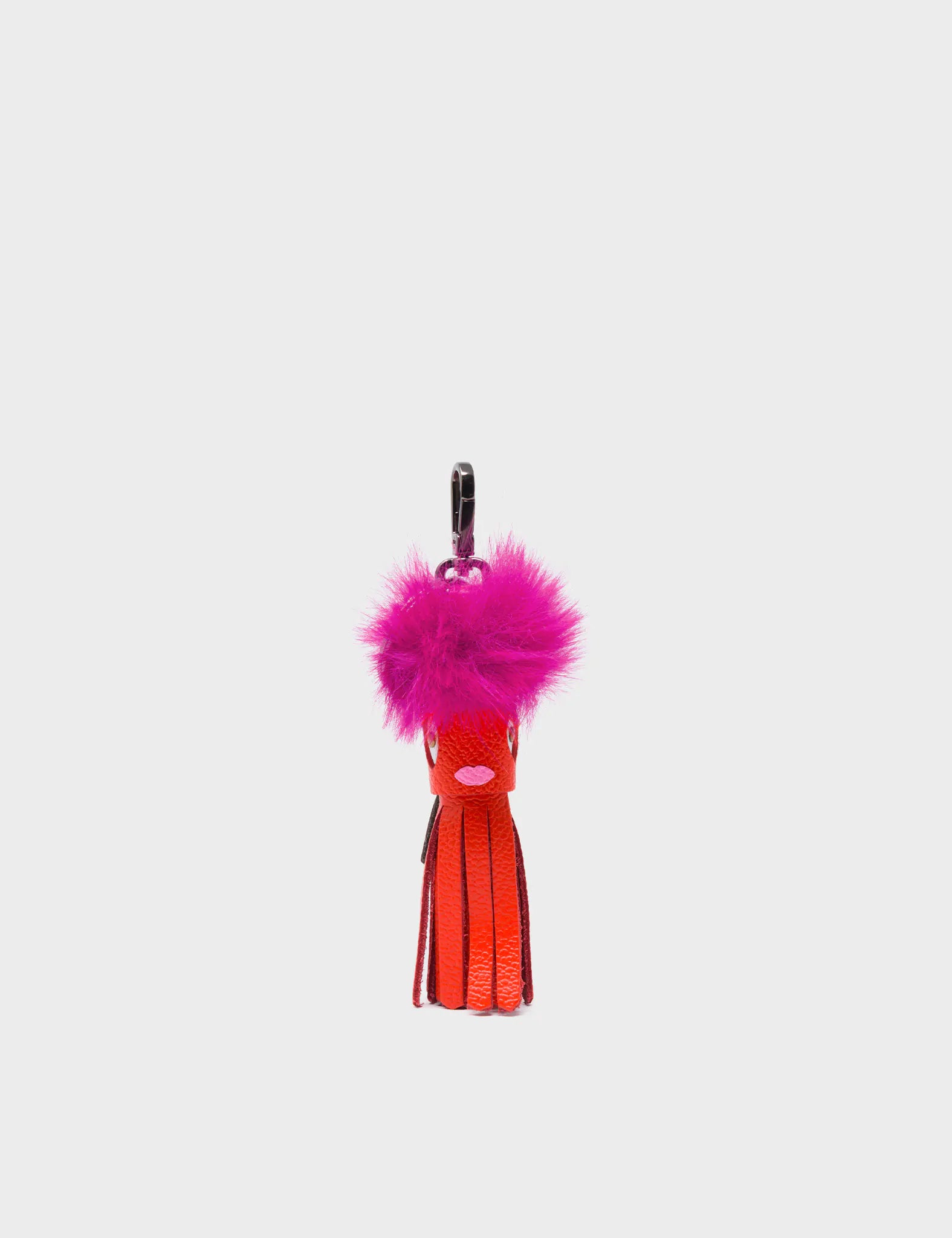 Callie Marie Mayne - Fiesta Red Leather and Fuchsia Faux Fur - Front