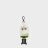Monster Charm - Gray Faux Fur and Black Leather Boots - Front View