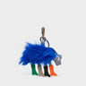 Wolf In Heels Charm - Blue Faux Fur and Multicolored Boots Keychain - Front
