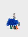 Wolf In Heels Charm - Blue Faux Fur and Multicolored Boots Keychain