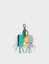 Octotwins Charm - Cream Leather Keychain Color Stripes Print