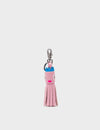 Queen Callie Marie Charm - Blush Leather Keychain Camo Blue