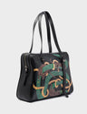 Esther Black Duffle Bag - Tangle Tales Print Main View