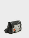Cael Black and Moonwalk Gray Mini Shoulder Bag - All Over Eyes Embroidery