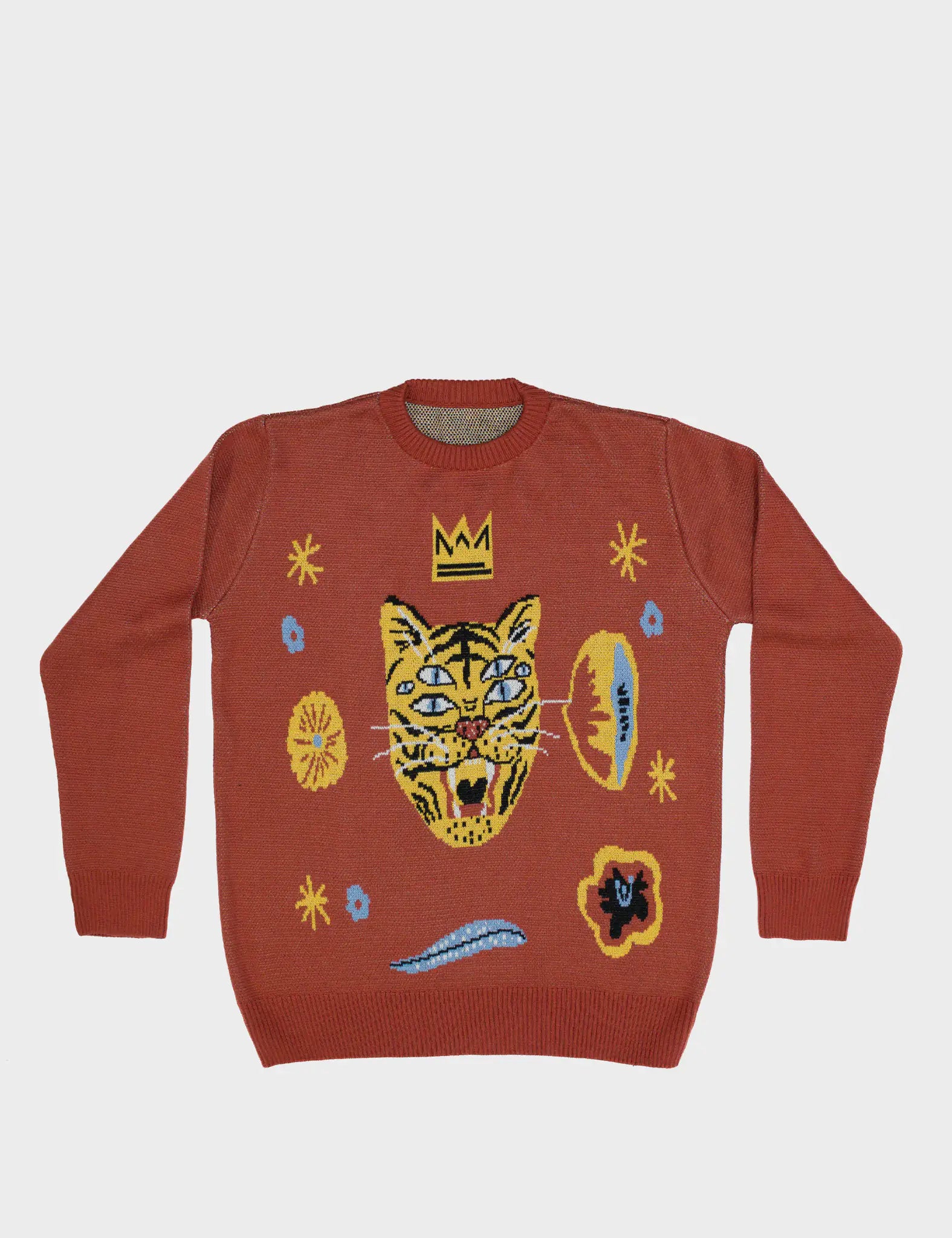 Brown Sweater - Happy Tiger - Front View