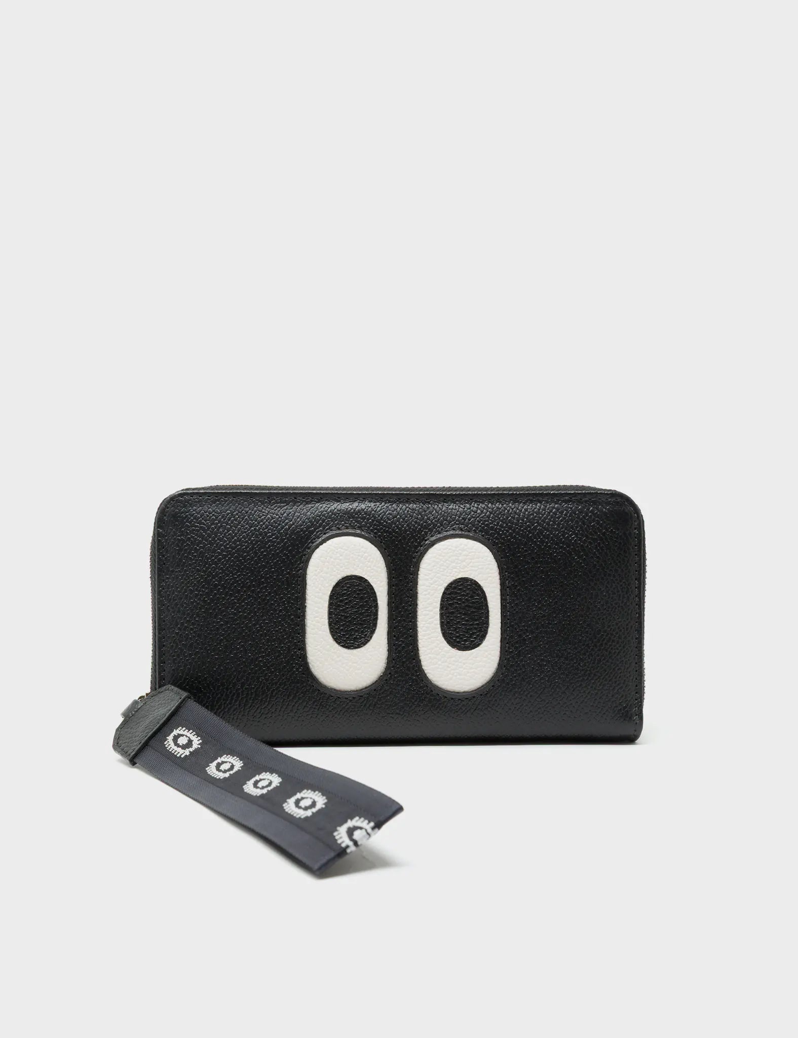 Francis Black Leather Wallet - Look Up Design - Front