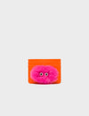 Filium Vermillion Leather Cardholder - Fuzzy Monster Applique