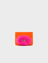 Filium Vermillion Leather Cardholder - Fuzzy Monster Applique - Front